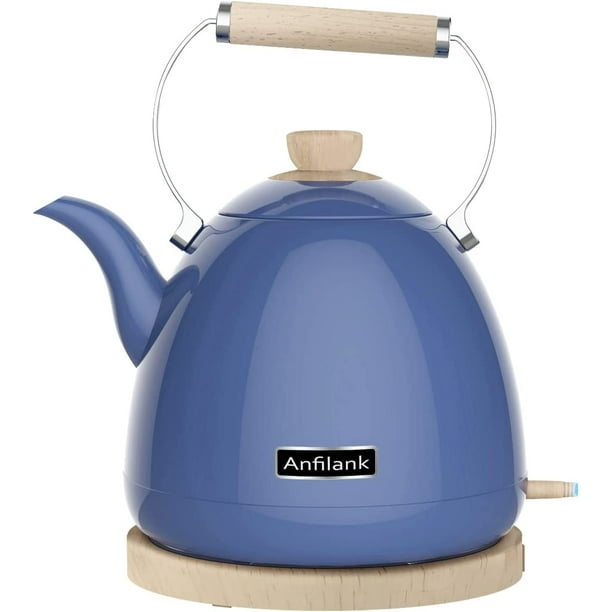 Anfilank Boil Water Electric Kettle, 1.7L 1500W, Coffee & Tea Kettle Stainless Steel, Wood Grain