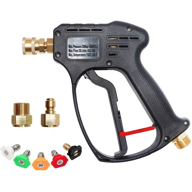 EDOU Kit de Lavadora a Presión de Alta Presión: Latón Resistente y Acero Inox., 5 Boquillas, Conector Rápido 3/8, Conector Manguera Rápida M22-15 1/4, Presión Máx. 5000 PSI