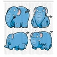 thumbnail image 3 of Ambesonne Cartoon Shower Curtain, Funny Motifs, 69"Wx84"L, Pale Blue White, 3 of 3