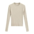 thumbnail image 1 of Timegard Chandails pour Femmes Col Rond Manches Longues Chandail Automne Hiver Décontracté Confortable Bas, 1 of 4