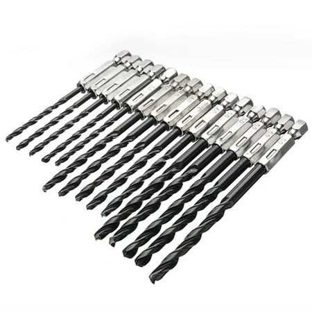 

Romacci 15pcs Hex Shank Drill Bit Drill High Speed Steel Drill Bit 1/4 Inch Quick Change for Wood Plastics Steel Metal