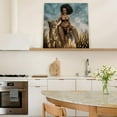 thumbnail image 5 of Canvas Wall Art African Women with Lion Savannah Warrior Picture Modern Artwork Printed on Canvas - Oil Painting for Wall Decor - Stretched and Framed Ready to Hang(16" x 16"), 5 of 6