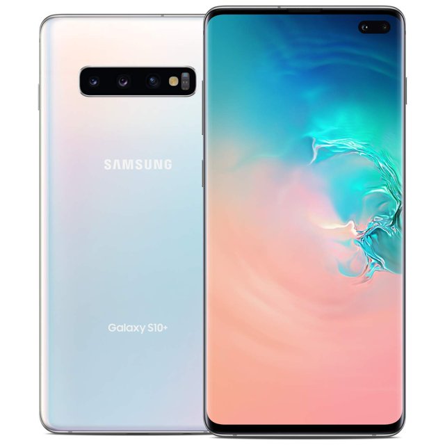 Samsung Galaxy B0 - Teléfono desbloqueado de fábrica, S10+, 128 GB, blanco, (prism white) (Reacondicionado)