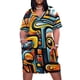 thumbnail image 2 of Vestido de mujer con bolsillos sueltos y grafiti abstracto, vestido de noche, vestido de mujer elegante de lujo, 2 of 7