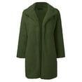 thumbnail image 4 of Fanxing Women Winter Sherpa Warm Coat Faux Fur Fleece Open Front Cardigan Fluffy Long Coat Outerwear Army Green L Christmas Gift, 4 of 5