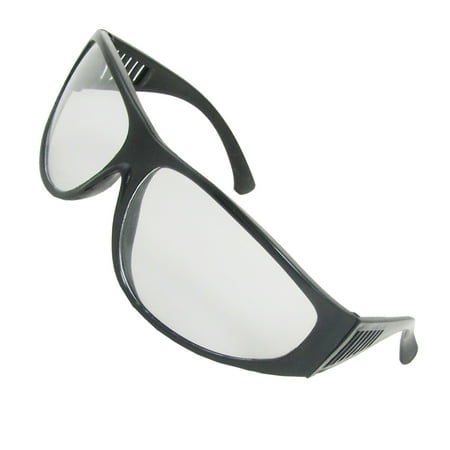 Industrial Plastic Rimmed Oval Lens Welding Goggle Protective Eye Glasses Black