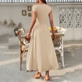 thumbnail image 6 of Mgmyaa Women's Short Sleeve Maxi Dresses Off the Shoulder Casual Elastic Empire Waist Long Dress with Pockets, 6 of 6