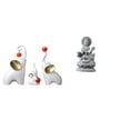 thumbnail image 1 of Figuras de familia de elefantes y esculturas de Buda Guan Yin, artesanías Feng Shui para sala de estar, dormitorio, escritorio, mesa, centros de mesa,, 1 of 8
