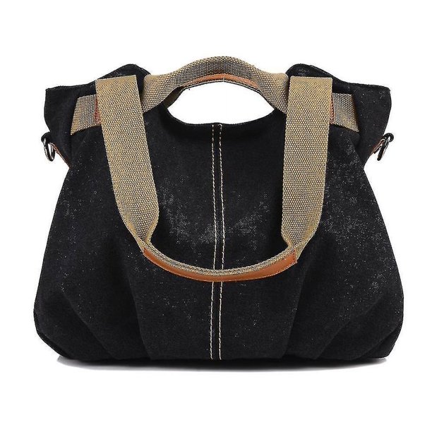 Bolso de lona para mujer, bolso de hombro, bolso cruzado, bolso, bolsos desgastados, bolsos de hombro (negro)