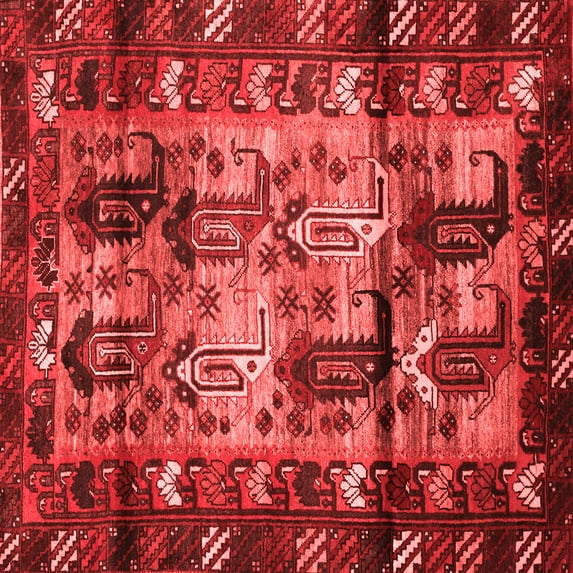 Ahgly Company Indoor Square Persian Red Traditional Area Rugs, 7' Square