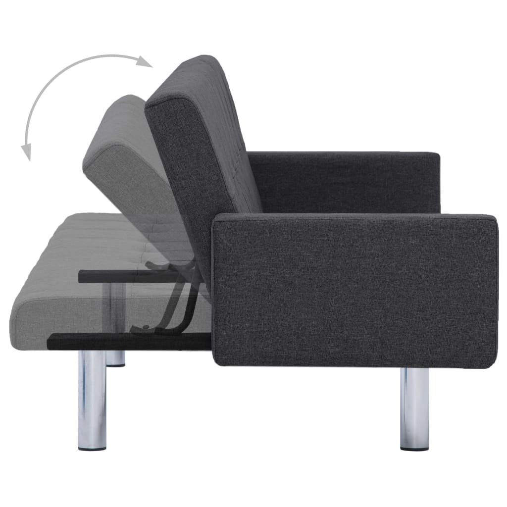 Kepooman Home Convertible Faux Leather Sofa Bed with Armrest for Living Room, Dark Gray Kepooman Home Convertible Faux Leather Sofa Bed with Armrest for Living Room, Dark Gray