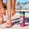 thumbnail image 3 of Triple-Insulated Stainless Steel Tumbler 20oz Tie Dye Tumbler with Lid, Straw, Brush, 3 of 5