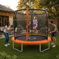thumbnail image 2 of Sportspower BouncePro Trampolin de 8 pies con red de seguridad, certificado por ASTM, estructura de acero anti-corrosivo reforzado, lona de salto y red de seguridad con resistencia UV, 2 of 13