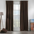 thumbnail image 5 of 3S Brother's Extra Long Room Darkening 252" Length Faux Velvet Dark Brown Curtain Drapes - Hanging Back Tab 5-25 Feet Custom Made ( 1 Panel ) - Made in Turkey (52"Wx252"L), 5 of 5