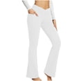 thumbnail image 4 of Pantalones de yoga transpirables, cómodos y versátiles, de color sólido, informales, de cintura alta, ajustados, para yoga y fitness para mujer, 4 of 6