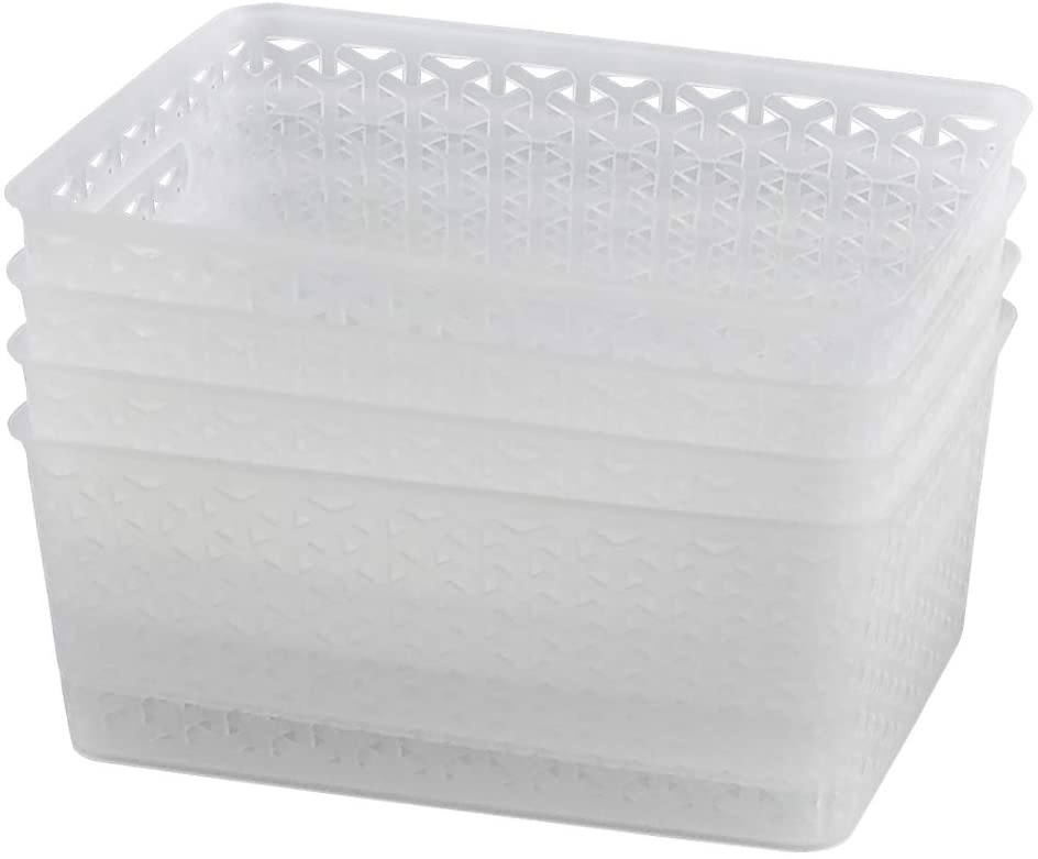 4Pack Storage Basket, Clear Plastic Basket Walmart Canada