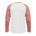 thumbnail image 6 of WTOBBY Men's Color Block Raglan Long Sleeve T-Shirt Top Casual Contrast Design Shirt for Men in Everyday Fashion and Comfort,Pink M, 6 of 6