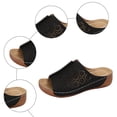 thumbnail image 6 of Modisza Orthopedic Wedge Sandals for Women Flower Cutout Wide Width Slip on Wedges Slides Ladies Casual Summer Slippers size 6 Black, 6 of 7