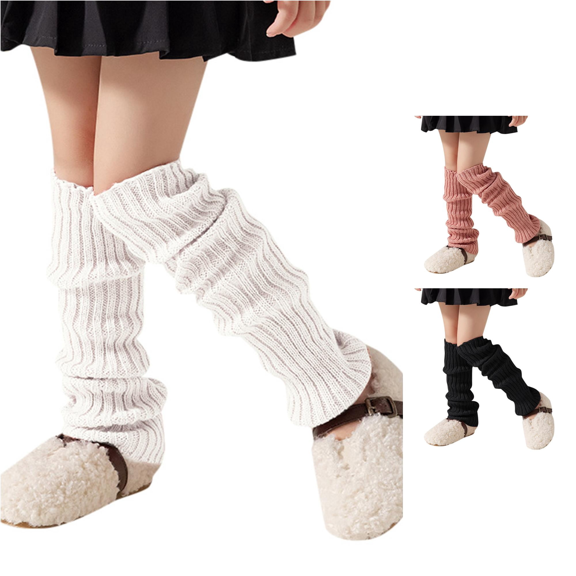TBWNWG Kids Leg Warmers Knitted Loose Socks Knee High for Girls Children Winter Fashion Accessories Size One Size