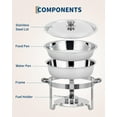 thumbnail image 4 of Kojooin Ensemble de Plats Anti-Frottement, Serveur de Buffet Rond en Acier Inoxydable et Réchaud à Aliments avec Couvercle en Verre pour Traiteur et Fêtes, 4 of 6