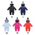 thumbnail image 5 of Baby Down Jacket Snow Zipped Jumpsuit Pompom Hooded Newborn Boys Girls Snowsuit, 5 of 8
