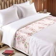 thumbnail image 3 of Cherry Blossom Bed Runner for King Size Bed, Japanese Pink Cherry Floral Leaf Pink Soft Bedding Scarf Bedding Protector Slipcover Sofa Throw for Bedroom Hotel Guesthouse, 3 of 8