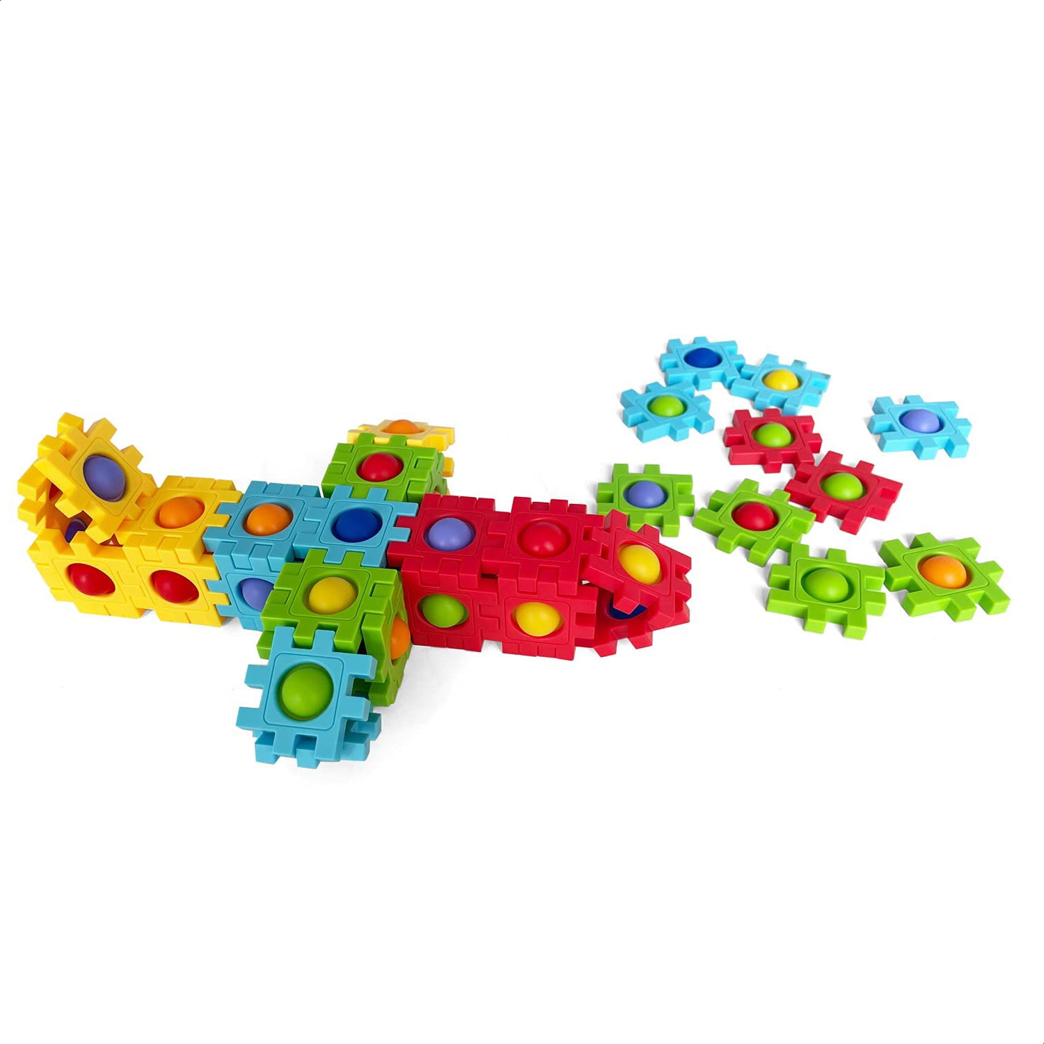 Anlabay Two-in-One Pop Blocks Pop Puzzle 48PCS, Jigsaw Puzzles, STEM Toys  for 4 5 6 7 8 Year Old Kids, Bubble Popping Sensory Toy, Autism Sensory  Toys