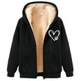 thumbnail image 2 of JingHai Winter Jackets for Men Fleece Lined Hooded Jacket Zip Up Fuzzy Hoodie Faux Fur Coat Thermal Outerwear Unisex Hoodies-Black M, 2 of 4