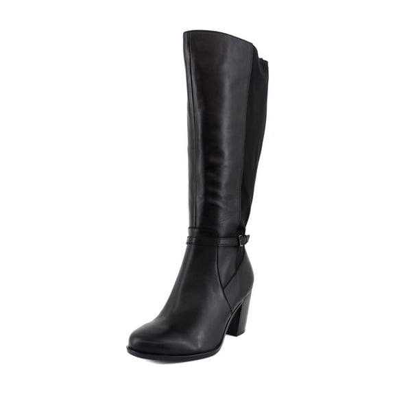 Naturalizer Kalina-Stretch Wide Calf Women's Boots Black Leather and Fabric