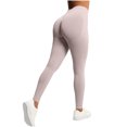 thumbnail image 2 of Bzhegqhd Women's Peach Seamless Solid Color Waist Hip Lift High Waist Yoga Wear Sports Running Fitness Yoga Pants, 2 of 8