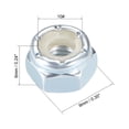 thumbnail image 2 of 10#-24 Nylon Insert Hex Lock Nuts, Carbon Steel White Zinc Plated 25 Pcs, 2 of 5