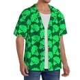 thumbnail image 2 of Yiaed Green Broccoli Print Mens Casual Wrinkle Free Shirts Short Sleeve Button Down Summer Stretch Dress Shirt-4X-Large, 2 of 5