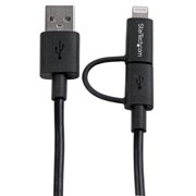 Apple Lightning or Micro USB to USB Cable - 1m (3ft), Black