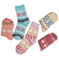 thumbnail image 2 of Socks Women's Wavy Snowflake Striped Multi Color Breathable Plush And Thick Insulation Socks Sports Socks, 2 of 3