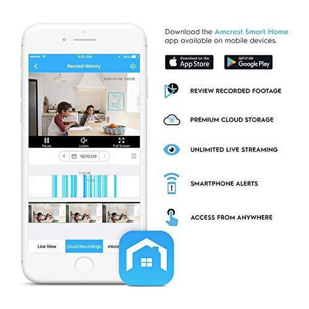 Amcrest 1080P WiFi Camera Indoor, Nanny Cam, Dog Camera, Sound & Baby Monitor, Human & Pet Detection, Motion-Tracking, w/ 2-Way Audio, Phone App, Pan/Tilt Wireless IP Camera, Night Vision, Smart Home
