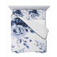 thumbnail image 7 of Quilts Twin-XL Size Bedding Set, Blue Floral Art Lightweight Quilted Comforter, Watercolor Botanical Spring Flowers Soft Reversible Bedspread Coverlet with Pillow Covers for All Season, 68" x 98", 7 of 7