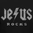 thumbnail image 3 of Teelocity Jesus Rocks Logo Graphic T-Shirt (Medium - Standard Fit, Black), 3 of 4