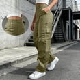 thumbnail image 2 of SwiftWear Women Cargo Pants High Waisted Elastic Waistband Straight Leg Trousers with Pockets Casual Hiking Pants, 2 of 9