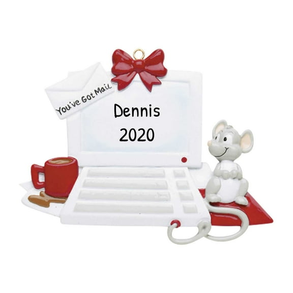 Personalized Laptop Ornament 2024 Custom Laptop Computer New Email 1 Count - Ornaments by Elves