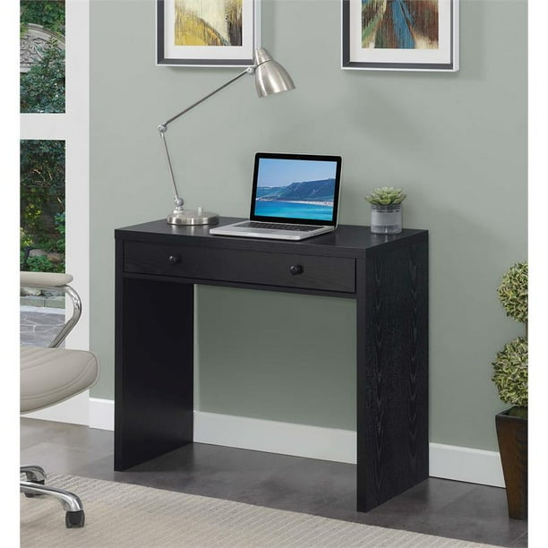 Convenience Concepts Northfield 36 inch Desk with Drawer in Black Wood Finish