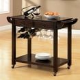 thumbnail image 4 of Furniture of America Reeve Wood Portable Kitchen Cart in Dark Walnut, 4 of 6
