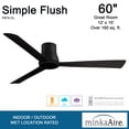 thumbnail image 6 of 60" Minka Aire Simple Flush Gray Outdoor Hugger Ceiling Fan, 6 of 6