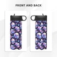 thumbnail image 3 of Honeii cool flower Skull Print 18 oz Insulated Water Bottle with Straw Lid, Stainless Steel Sports Water Bottles, Double Walled Vacuum, Leak Proof, 3 of 8