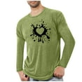 thumbnail image 2 of BRGZLK Valentines Day Shirts for Men Casual Cozy Heart Print Sports Fitness Long Sleeve Round Neck Base Layer Undershirts Green L, 2 of 4