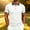 White, variant on Mens 3 Button Placket Striped Trim Polo Shirt Breathable Pique Knit Short Sleeve Top for Walking Golf Weekend Business Daily Wear Black S
