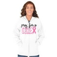 thumbnail image 4 of Pray For A Cure Breast Cancer Aware Zip Hoodie Sweatshirt Women Brisco Brands S, 4 of 6