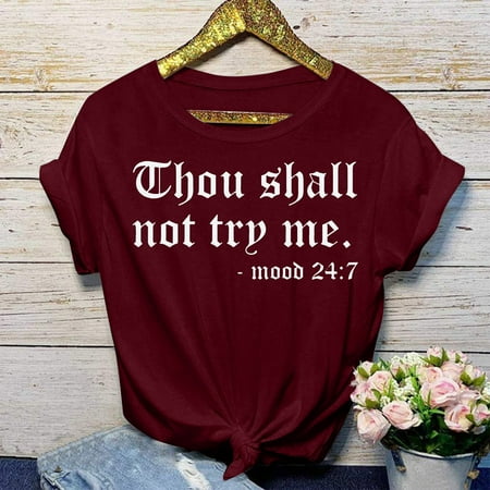 

Blouse For Women Casual Letter Printing Shirts Round Neck Short Sleeve Tee Tops Tunic Blouse Shirts Long Sleeved Long Sleeve T Shirt Women under Scrubs