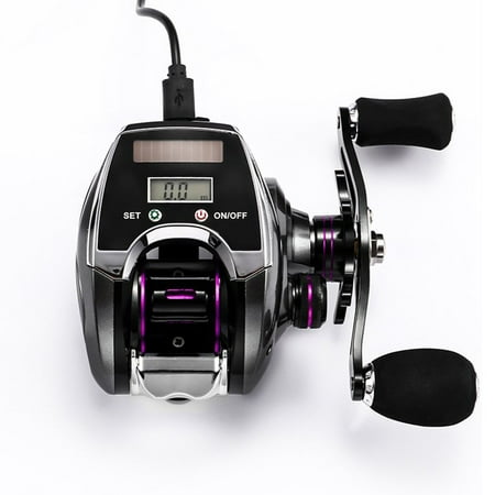 Electronic Fishing Reel Counter Digital Display Baitcasting Reel 8:1 Speed  Profile Counter Trolling Fishing Reel Right-handed 