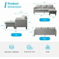 thumbnail image 2 of Mixoy Convertible Sectional Sofa with Storage Ottoman, Reversible Chaise Light Grey - Reversible, 2 of 5