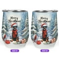 thumbnail image 2 of Merry Christmas Doberman Pinscher Enjoys Woofmas Winter Xmas Holiday 12oz Stainless Steel Wine Tumbler Insulated Cup with Lid Doberman Dog Lover Gifts - 02022, 2 of 5